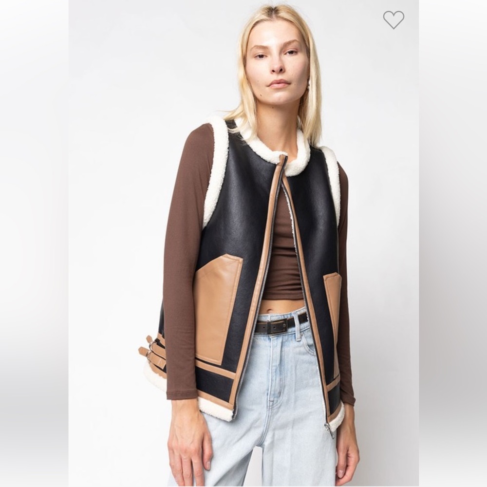 Stylish Black and Tan Women's Vest